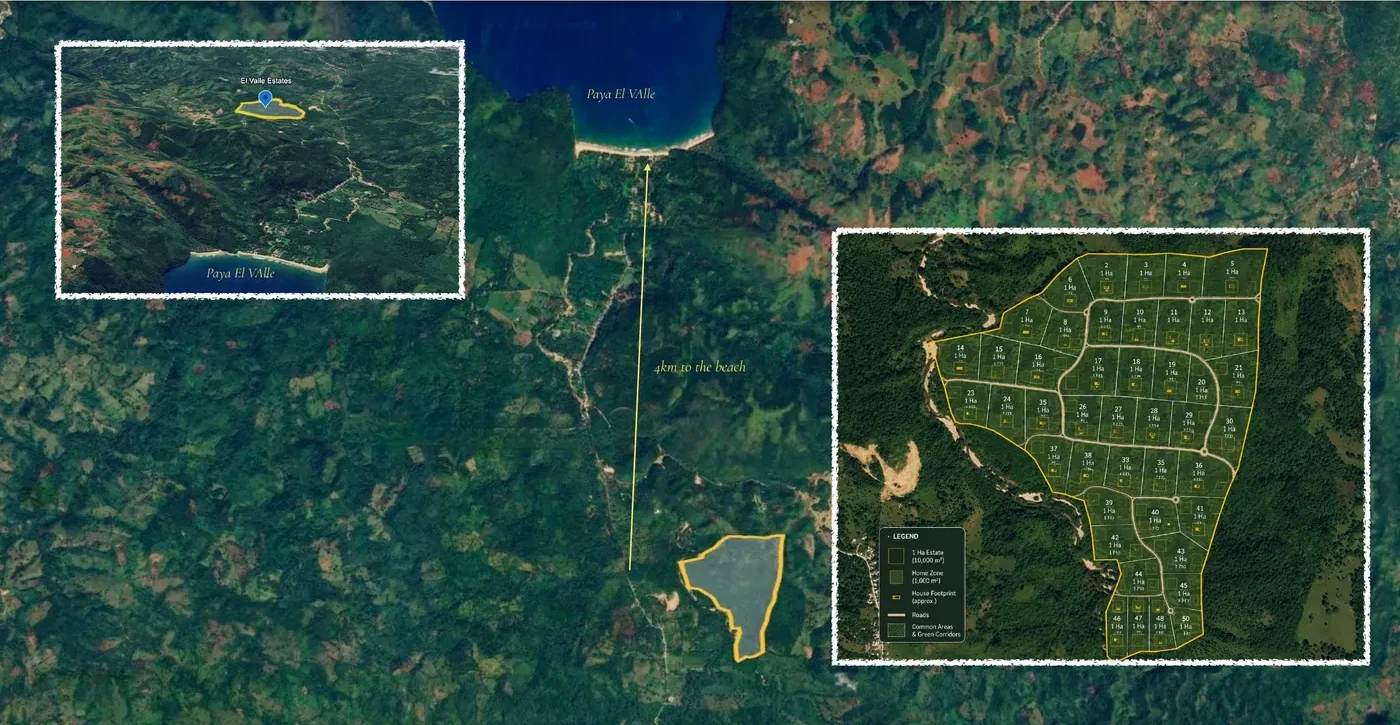 El Valle location — four kilometres to the beach