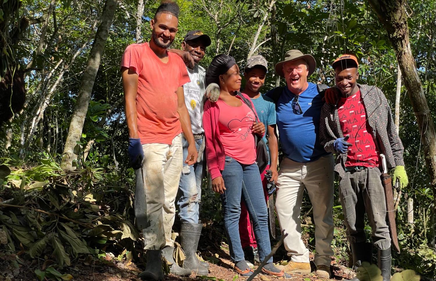 The planting and pollinating crew on the ridge