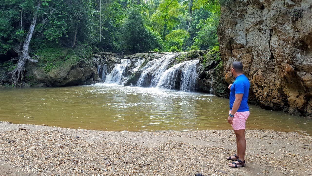 Waterfall and pool on the river at El Valle